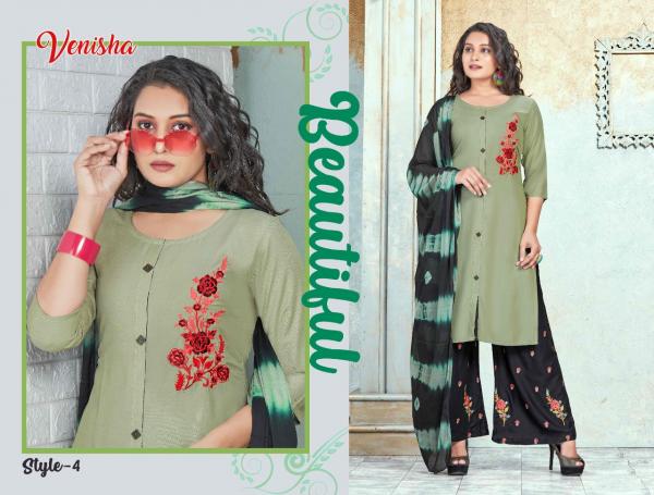 Venisha Natural-Rayon-Kurti-With-Bottom-And-Dupatta